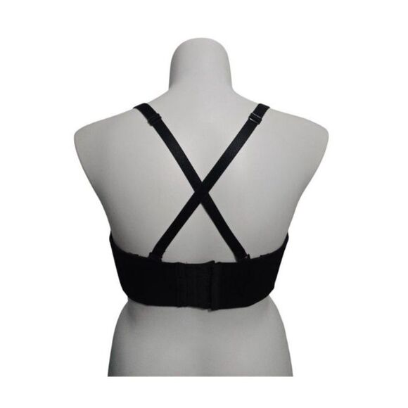 Cacique Multiway Strapless Wired Bra Women 40DDD Black Lane Bryant - Picture 4 of 9